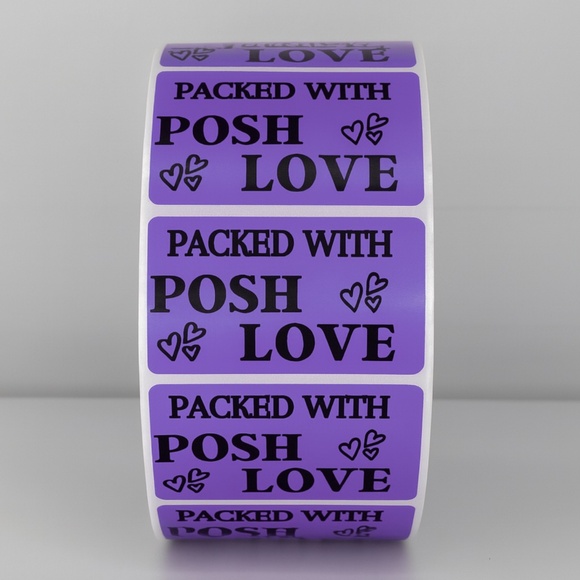 Packed With Posh Love Stickers | Purple Labels for Poshmark Packaging - Picture 5 of 11